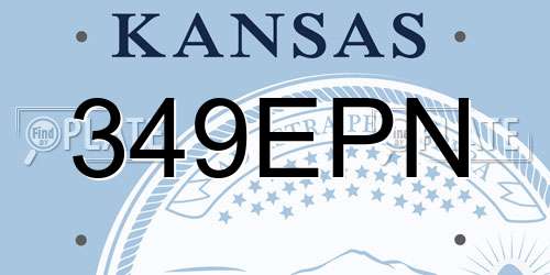 349EPN Kansas License Plate