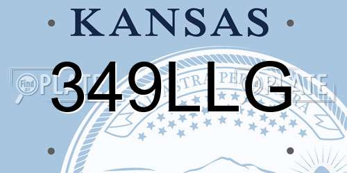 349LLG Kansas License Plate
