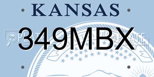 349MBX Kansas License Plate