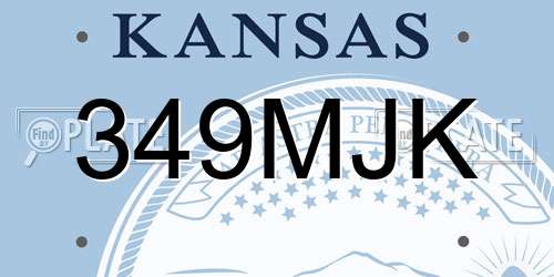 349MJK Kansas License Plate