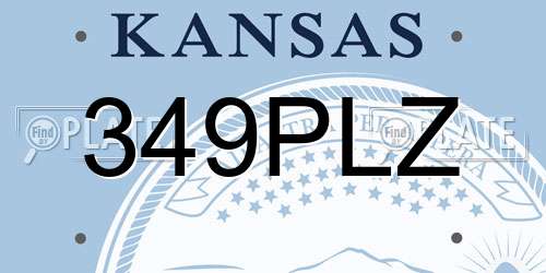 349PLZ Kansas License Plate