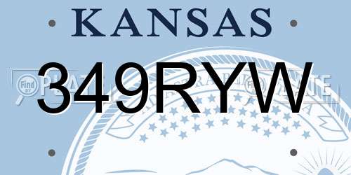 349RYW Kansas License Plate