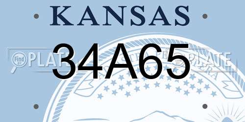 34A65 Kansas License Plate