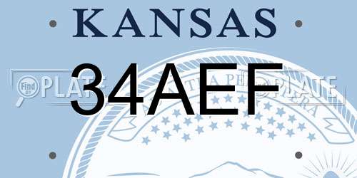 34AEF Kansas License Plate