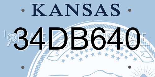 34DB640 Kansas License Plate