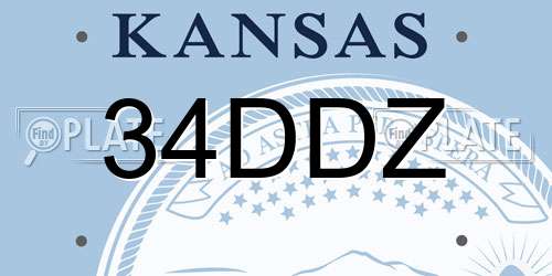 34DDZ Kansas License Plate