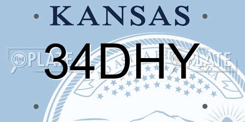 34DHY Kansas License Plate