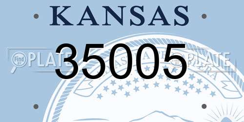 35005 Kansas License Plate