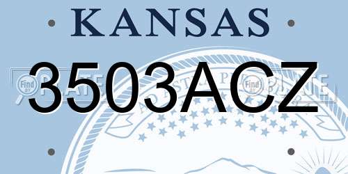 3503ACZ Kansas License Plate
