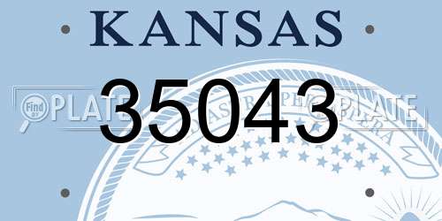 35043 Kansas License Plate