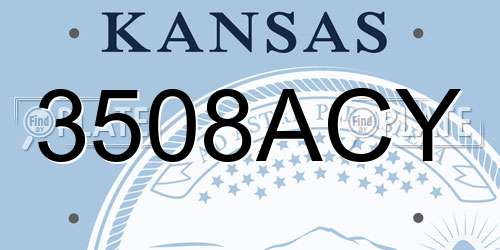 3508ACY Kansas License Plate