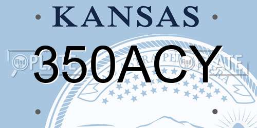 350ACY Kansas License Plate
