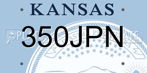 350JPN Kansas License Plate
