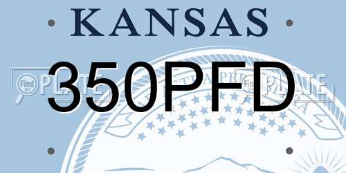 350PFD Kansas License Plate