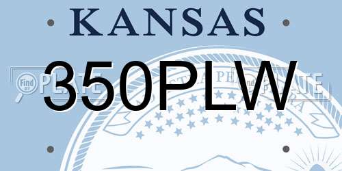 350PLW Kansas License Plate