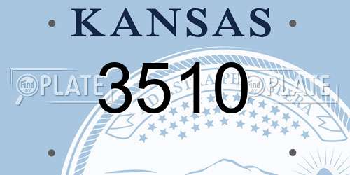 3510 Kansas License Plate
