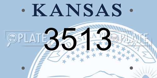 3513 Kansas License Plate