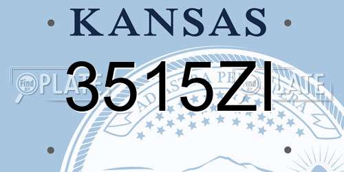 3515ZI Kansas License Plate