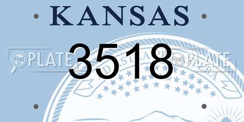 3518 Kansas License Plate