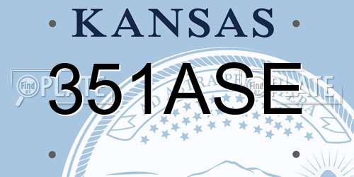 351ASE Kansas License Plate