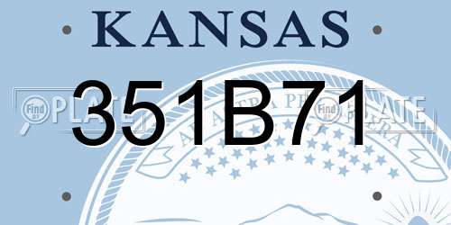 351B71 Kansas License Plate