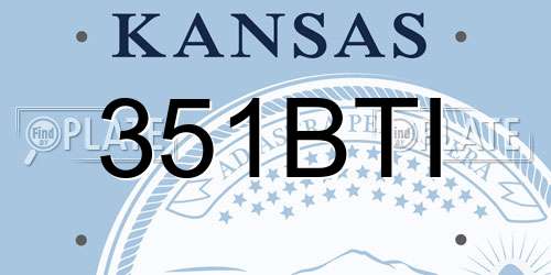 351BTI Kansas License Plate