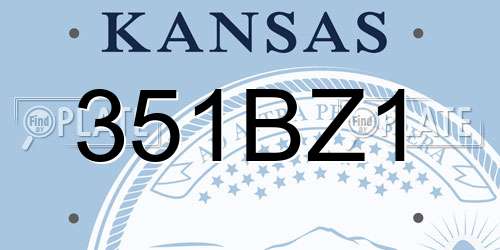 351BZ1 Kansas License Plate