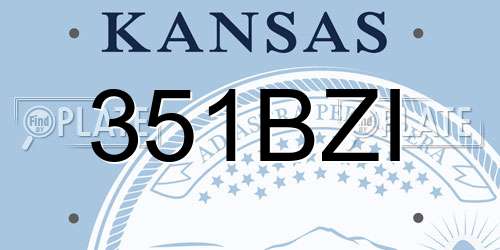 351BZI Kansas License Plate