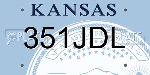 351JDL Kansas License Plate