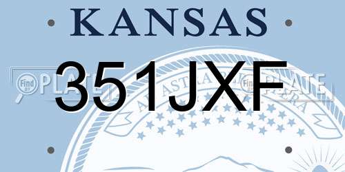 351JXF Kansas License Plate