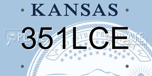 351LCE Kansas License Plate