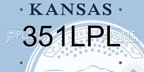 351LPL Kansas License Plate