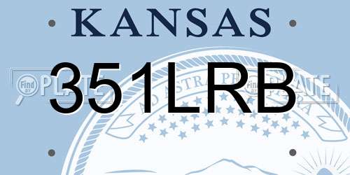 351LRB Kansas License Plate