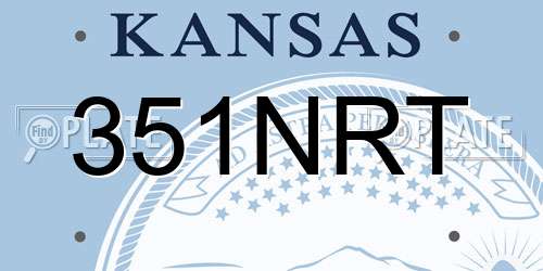 351NRT Kansas License Plate