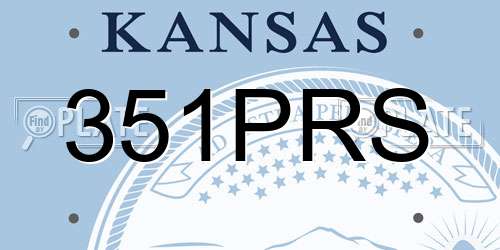 351PRS Kansas License Plate