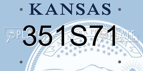 351S71 Kansas License Plate