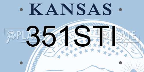 351STI Kansas License Plate