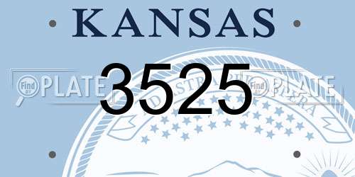 3525 Kansas License Plate