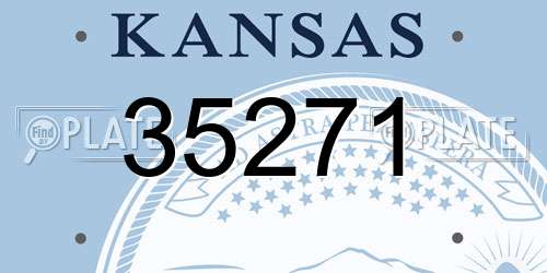 35271 Kansas License Plate