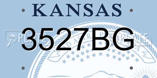 3527BG Kansas License Plate