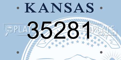35281 Kansas License Plate