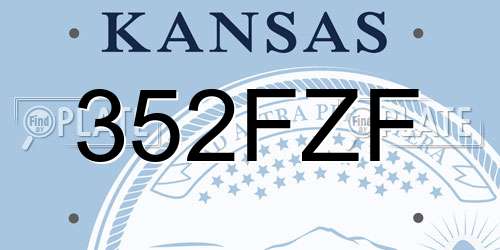 352FZF Kansas License Plate