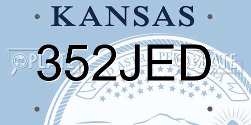 352JED Kansas License Plate