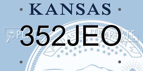 352JEO Kansas License Plate