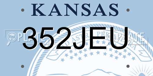 352JEU Kansas License Plate