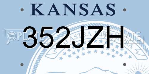352JZH Kansas License Plate