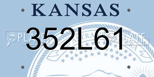 352L61 Kansas License Plate