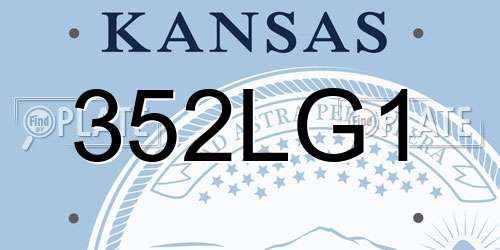 352LG1 Kansas License Plate