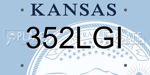 352LGI Kansas License Plate