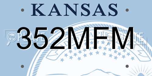 352MFM Kansas License Plate